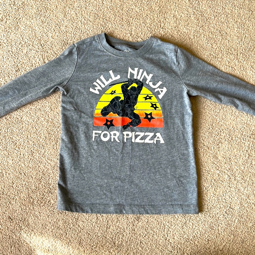 Ninja for pizza long sleeve tee